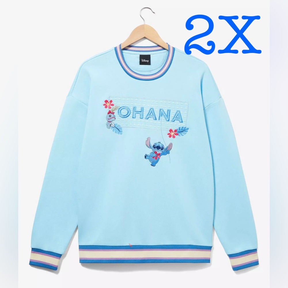 Disney Blue Crewneck Sweater Ohana Design